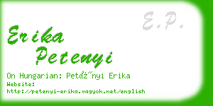 erika petenyi business card